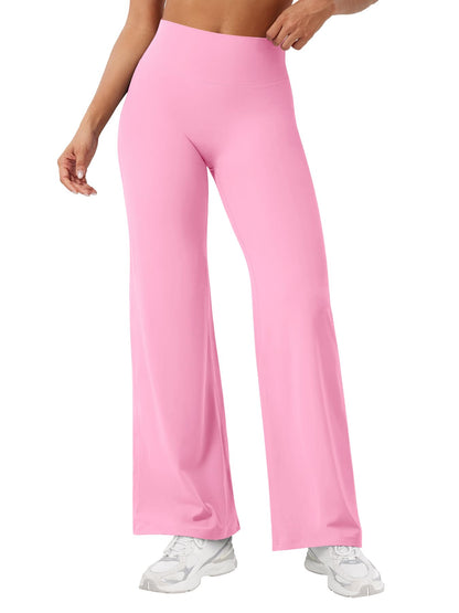 YEOREO Workout Leggings Womens No Front Seam Straight Leggings 29" High Waist Buttery Eddiy Gym Yoga Pants Bubblegum Pink M