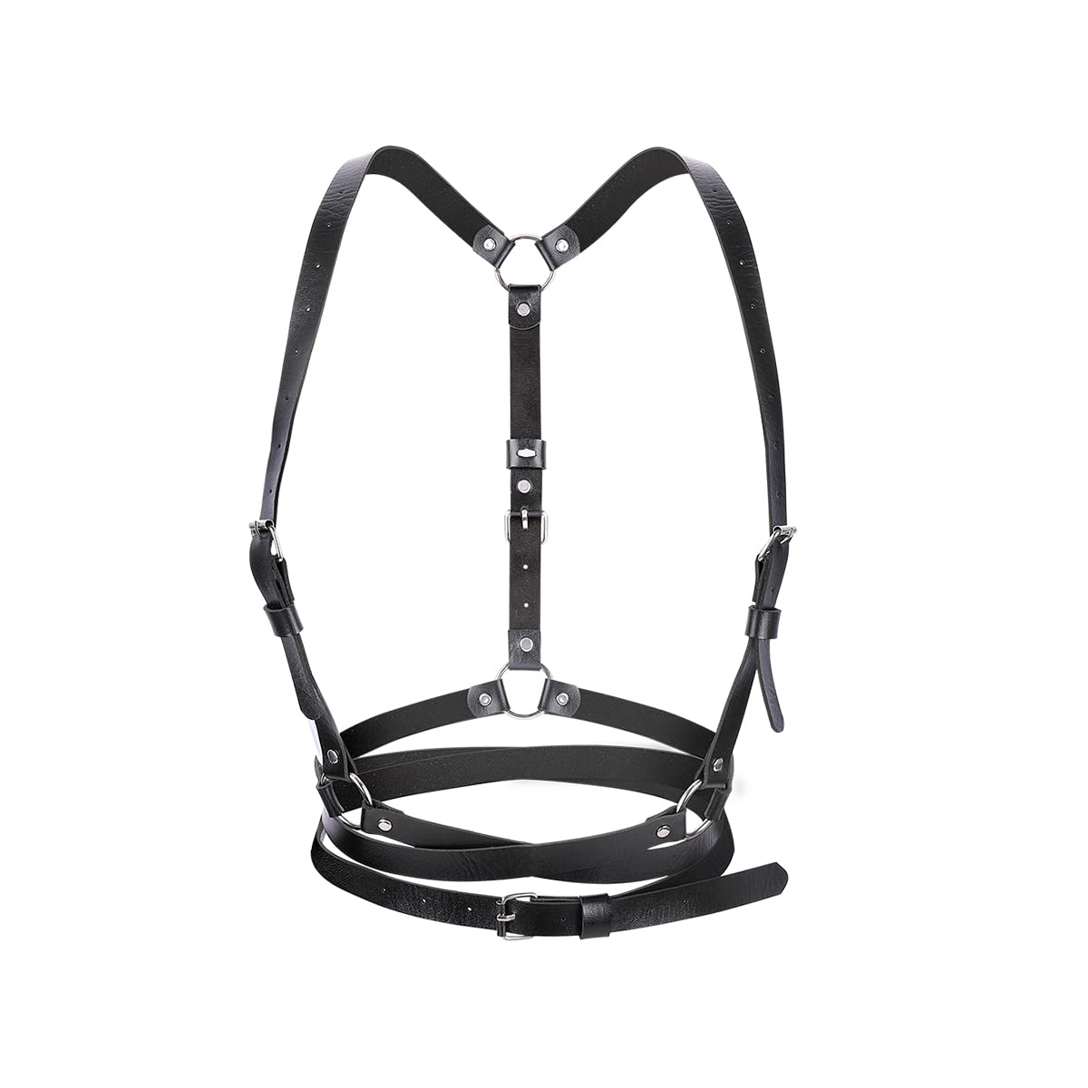 Punk Waist Leather Chain Belt Harness Strappy Adjustable Body Accessories for Women and Girl