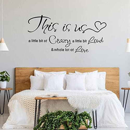 Family Quotes Wall Decals This is Us Wall Decor Vinyl Stickers for Living Room Bedroom Inspirational Art Decorations for Home Office Teen Dorm