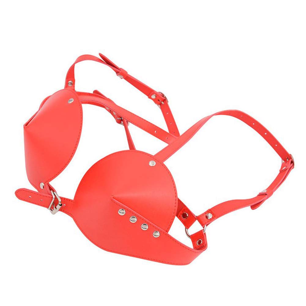 Women's Leather Bullet Cup Bra Body Harness Adjustable Brooch Buckle Punk Lingerie Bra Catwoman Costume(red) One Size