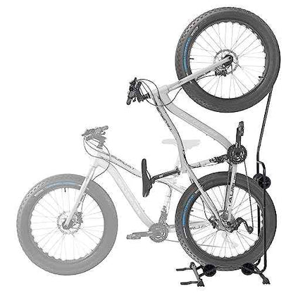 CyclingDeal Upright Bike Stand - Premium Quality Vertical & Horizontal Adjustable Bicycle Floor Parking Rack - for Storing MTB Road Bikes - up to 29¡± Wheel Size - for Fat Bike - 1 Bike