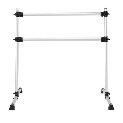 VEVOR Ballet Barre, 4 Ft Aluminum Double Barre Bar for Home, Freestanding Portable Ballet Stretching Dance Bars, Height Adjustable Anti-Wobble Fitness Studio Equipment, for Pilates Balance Workout