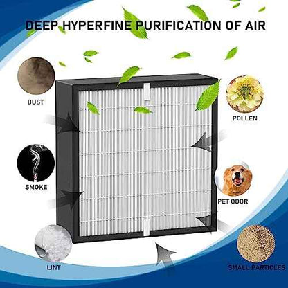 FF50 Silver Carbon FIT50 HEPA Filter Replacement Compatible with BreatheSmart FF50 FIT50 FF50-VOC Air Cleaner Purifier, Compared to Part HEPA-Pure FF50, FF50-VOC, 2 Pack