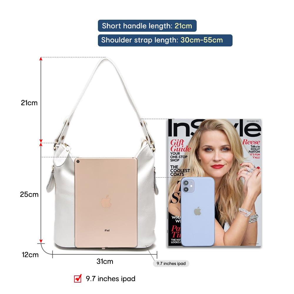 Fashion Designer Women Shoulder Bag Metal Tassel Real Leather Tote Handbag Ladies Crossbody (Black)