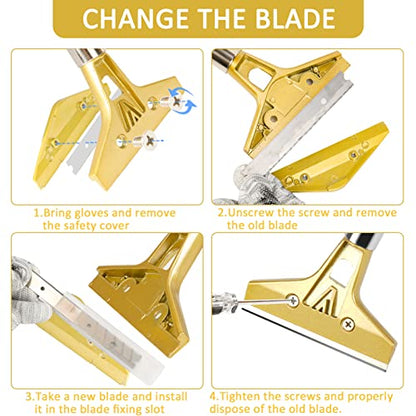 10PCS Scraper Steel Razor Blades - 4 Inch Replacement Utility Blades Made of Durable Industrial-Grade Steel