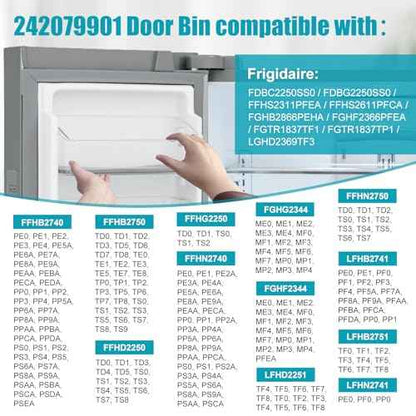 242079901 Refrigerator Door Bin Replacement, 242079901 Door Bin Compatible with Parts of Crosley Frigidaire Kenmore Refrigerator, 242079901 Refrigerator Door Bin Replaces 242079903