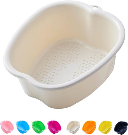 AXLOFO® Foot Soaking Bath Basin, Large Plastic Foot Soaking Tub, Foot Massage Foot Bath Bucket, Great for Getting the Dead/Old Skin Off Your Feet (whitebasin)