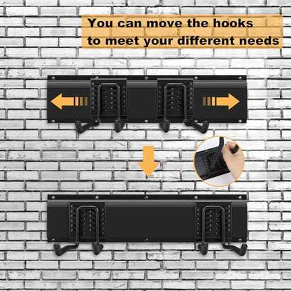 Garage Tool Organizer and Hanging Storage Rack, Heavy Duty Hooks for Organizing Various Tools in Shed, Garden, Yard