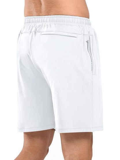 NORTHYARD Men's 7" Gym Shorts Knit Athletic Tennis Shorts for Men with Zipper Pockets for Workout Athletic Training Black L