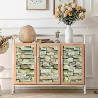 Tatyanna Brick Wallpaper Peel and Stick Wallpaper 17.7inch x 196.8inch Stone Contact Paper Faux Brick Stone Wall Paper Stick and Peel Self Adhesive Removable Backsplash Decor Waterproof Vinyl Wrap