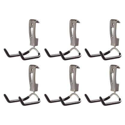 Rubbermaid Fasttrack Wall Mounted Garage Storage Utility Multi Hook for Tools, Chairs, Hose, Equipment, and Other Items, Supports 25 Lbs Each (6 Pack)