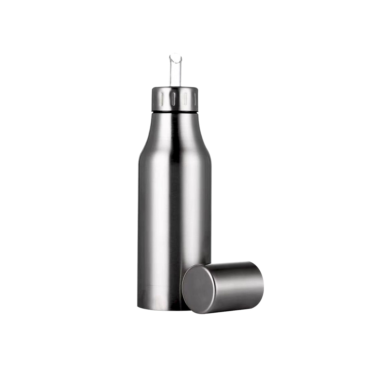 Olive Oil Dispenser Bottle Stainless Steel Leak Proof Olive Oil Decanter for Kitchen (500ML/17Oz)