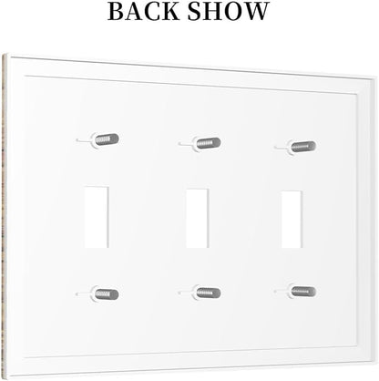Anchor Nautical Vintage Map 3 Gang Light Switch Covers Triple Toggle Wall Plate Decorative Switchplate Electrical Faceplate for Office Livingroom Home Decor