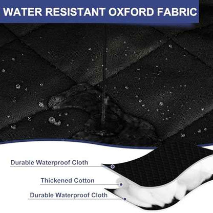 Magnetic Thermal Insulated Door Curtain Fit Door Size 72" x 80", Quilted Oxford Fabric Thicken Cotton Fill, Winter Door Cover Keep Cold Draft Out, Blanket Insulation for Front Patio Doors Black