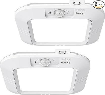 2 Pack Battery Operated Ceiling Light Motion Sensor Shower Light, Wireless Closet Lights 6000K LED Bathroom Shower Lamp, Motion Activated Ceiling Lamp for Bathroom Closet Cabinet(Battery Not Included)