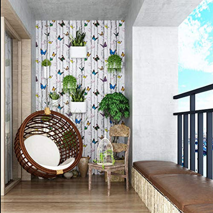 LaCheery Wood Peel and Stick Wallpaper White Contact Paper 80"x17.7" Removable Butterfly Contact Paper Self Adhesive Wallpaper Decorative Self Adhesive Vinyl Paper for Kids Bedroom Nursery Wall Drawer
