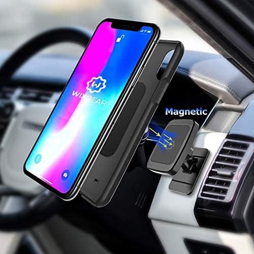 WixGear (2 Pack Universal Stick On Dashboard Magnetic Phone Car Mount, for Cell Phones and Mini Tablets with Fast Swift-snap Technology, (Newer Bigger Model)