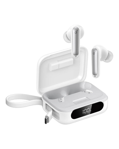 Soundcore P41i by Anker, Adaptive Noise Cancelling Earbuds with Portable Phone Charger and Built-in Lightning Adapter, 12H Playtime, 192H with Case, 6-Mic AI Clear Calls, IPX5