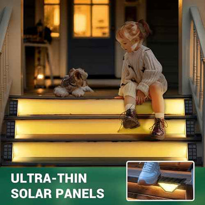 Solar Step Lights for Outside,24 LEDs Solar Stair Lights Waterproof IP65,Solar Deck Lights Outdoor for Yard, Porch, Front Door, Stair, Step, Patio, Deck(12 Pack, Warm White)