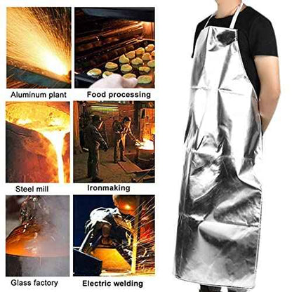1000¡Æc Heat Resistants Welding Apron, 37.4x27.6in Chemical Resistants Aprons, Chemical Apron Suitable for Metal and Glass Manufacturing and Foundry Industry