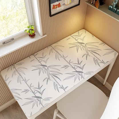 Peel and Stick Grey and White Leaf Wallpaper - Boho Removable Bamboo Contact Paper for Walls - Self Adhesive Decorative Paper 17.3" x 118"
