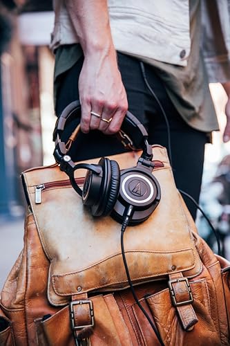 Audio-Technica ATH-M50X Professional Studio Monitor Headphones, Black, Professional Grade, Critically Acclaimed, with Detachable Cable
