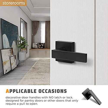 KNOBWELL Dummy Door Handles 8 Pack, Interior Door Knob, Heavy Duty 0.93 lb Non-Turning Right/Left Door Handle Levers(Only One Side Use)