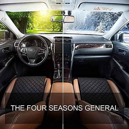 Beach Palm Windshield Sun Shade - Foldable Car Front Window Sunshades for Most Sedans SUV Truck - Blocks UV Rays and Keeps Your Vehicle Cool, 55*27.6inch