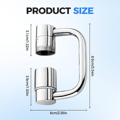 Rotatable Faucet Aerator Extension, 2026 New Universal Sink Faucet 1440° Rotatable Faucet Aerator Extension, U Shaped Faucet Extender, 360° Rotating Faucet Extender for Bathroom Sink/Kitchen (3 PCS)