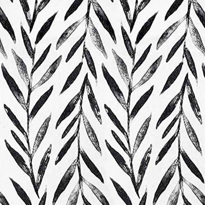 Wudnaye Black and White Peel and Stick Wallpaper Leaf Contact Paper 17.7 inch ¡¿ 118.1 inch Black and White Contact Paper Peel and Stick Wallpaper for Bathroom Self Adhesive Decorative Wallpapers