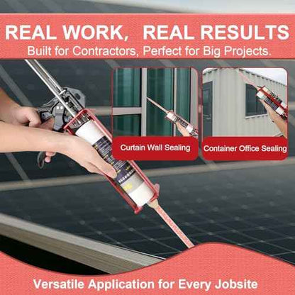 Epoxy Gun Dual Cartridge Applicator 450mL/600mL/650mL, Manual 1:1 & 2:1 Ratio, High-Thrust 2-Part Adhesive Dispenser for Epoxy, Urethane, Acrylic, Panel Bonding & Plastic Repair, Red