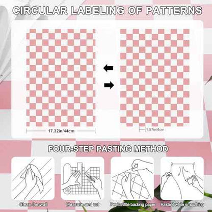 Amiya Checkered Wallpaper Peel and Stick Pink Mosaic Checkerboard Contact Paper 17.3¡±X120¡±Modern Self Adhesive Vinyl Removable Wall Paper for Shelf Liner,Classroom,Cabinets,Living Room