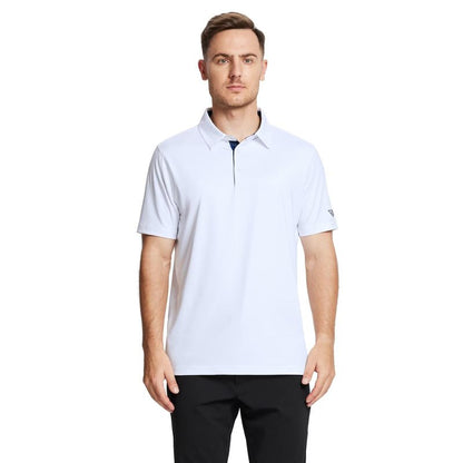 M MAELREG Golf Polo Shirts for Men Short Sleeve Performance Moisture Wicking Quick Dry Casual Collared Men’s Polo Shirts White