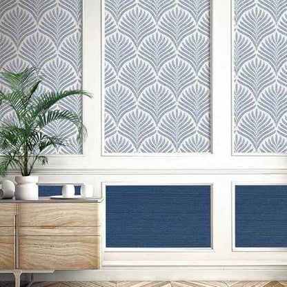 Cohoo Home Blue and White Peel and Stick Wallpaper Modern Navy Blue Contact Paper for Cabinets Drawers Boho Self-Adhesive Wallpaper Geometric Contact Paper Bathroom Bedroom Waterproof 17.3inW 78.7inL