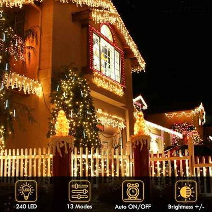 480LED 176FT Connectable String Lights Indoor Outdoor Clear Wire | Warm White Christmas Lights | Twinkle Fairy Light Plug in with Timer for Bedroom Classroom Wedding Tree Patio Decor (2 Pack)