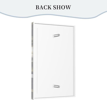 White Gold Blue Flower Light Switch Covers No Device Wall Plate 1 Gang Decorative Blank Switchplate Electrical Faceplate for Country Living Bedroom Decor