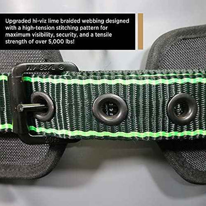 AFP Heavy-Duty 2 D-Ring Waist Body Belt w/Tongue Buckle Premium Stitching (OSHA/ANSI PPE)