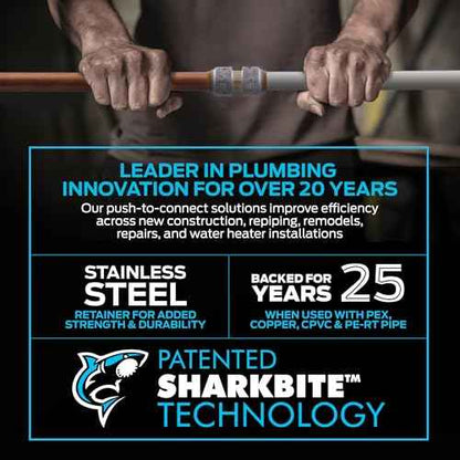 SharkBite Max Shower and Tub Connection Kit, Push to Connect Brass Plumbing Fittings, PEX Pipe, Copper, CPVC, PE-RT, HDPE, UR25567