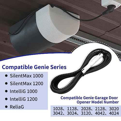 Vanesa Upgrade Replacement Genie Silentmax 1000 Belt, 37561R.S Belt, Odyssey 1000, Silentmax 1200, Intellig 1000, Intellig 1200, Fit 7 ft Garage Door, More Durable Belt and Bullet Assembly