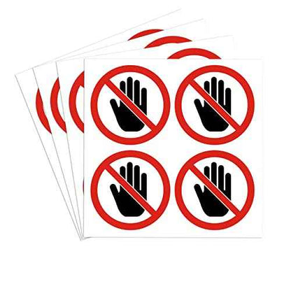 dealzEpic - Do Not Touch Sign Sticker - Self Adhesive Peel and Stick Round Vinyl Decal - 4 cm (1.57 inches) in Diameter
