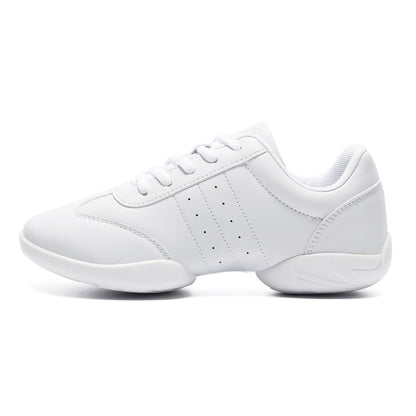 HWJHMX White Cheer Shoes for Girls Womens Youth Cheerleading Shoes Cheering Team Gear Cheer Sneakers Cheerleaders Athletic Comfortable Flats Breathable Soft Kids Cheer Shoes Size