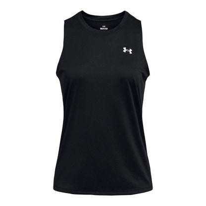 Under Armour Womens Tech Tank Top, (001) Black / / White, Large