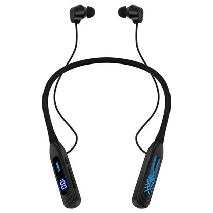 Podity Neckband Bluetooth Headphones, 1000H Extra Battery Life with Display Magnetic Earphones,Wireless Stereo Earbuds with Microphone, Waterproof in-Ear Headset for Sports/Workout/Office (Black)
