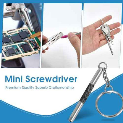 UNEAK - Eyeglass Screwdriver Repair Kit Silver Yellow Pink Black Precision 3 in 1 Mini Screwdrivers Set Keychain Glasses, Sunglasses, Sunglass, Watch, Electronics, Eyeglasses, Flat Head, Phillips, Hex