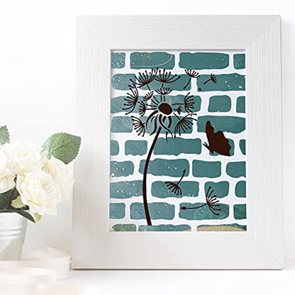 GSS Designs Brick Stencil Template - Reusable Layered Bricked Stencils for Painting - Mylar Stencils for Painting on Wall Wood Canvas (8'' x 8'')