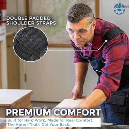 16oz Heavy Duty Waxed Canvas Work Apron - Rugged & Water-Resistant, for all Tough Jobs