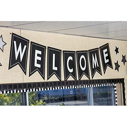 Teacher Created Resources Modern Farmhouse Black Pennants Die-Cut Border Trim