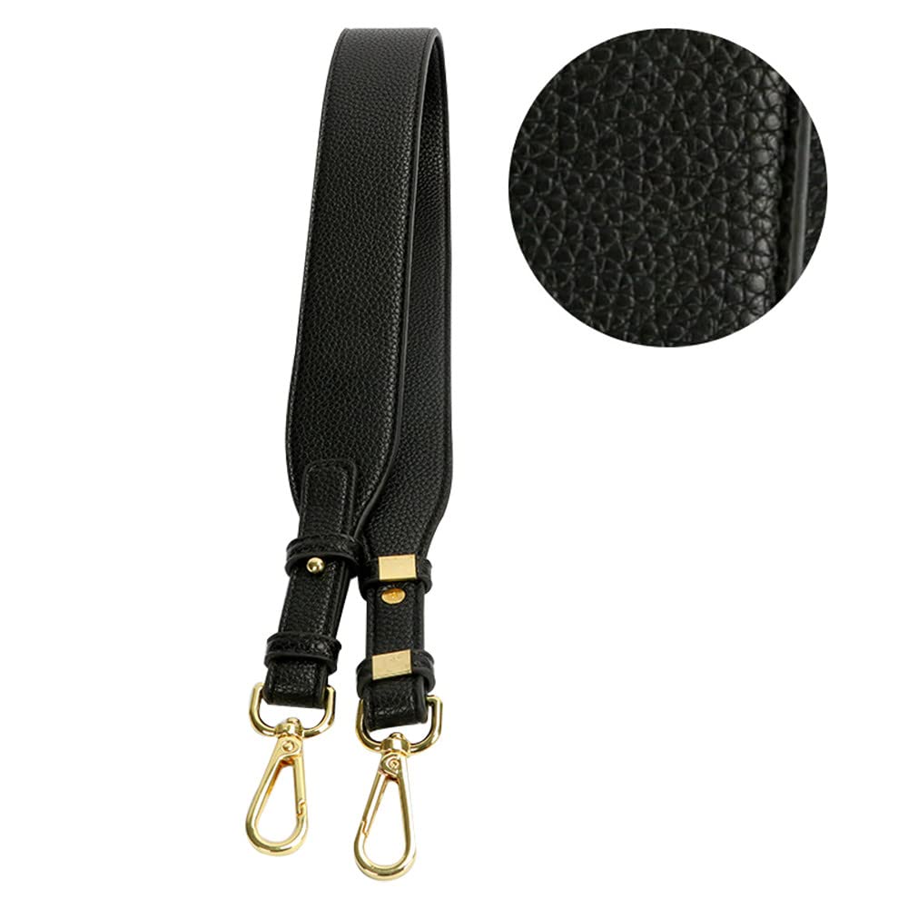 Purse Strap Adjustable Bag Strap for Purses Gold Clasps Bag Straps Replacement Purse Straps for Handbags Black Litchi