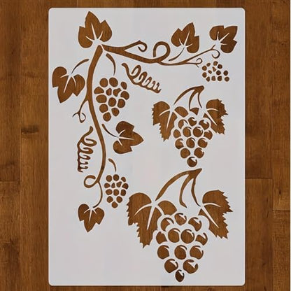 Grape Leaf Wall Stencils Template Reusable Spray PaintStencils for Craft Painting on Wood Craft Canvas Walls Wood Furniture Decorations DIY Scrapbooking, kbatuo-001