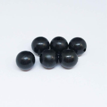 unclesportinfof 200pcs/pack Soft Rubber Black Fishing Beads Round Plastic Rig Beads 8mm Carp Fishing Gear Accessory